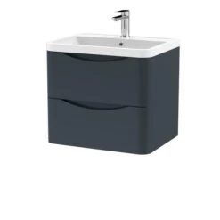 Lunar Wall Mounted 2 Drawer Vanity Unit With Polymarble Basin -Furniture Store 30910242