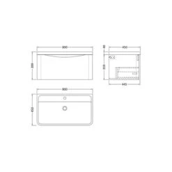 Lunar Wall Mounted 1 Drawer Vanity Unit With Polymarble Basin -Furniture Store 30910250 alt09
