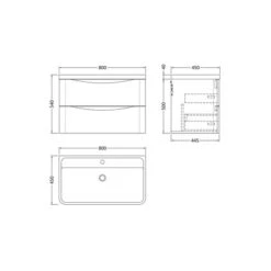 Lunar Wall Mounted 2 Drawer Vanity Unit With Polymarble Basin -Furniture Store 30910253 alt09