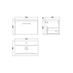 Arno Wall Mounted 1 Drawer Vanity Unit With Basin -Furniture Store 30910311 alt09