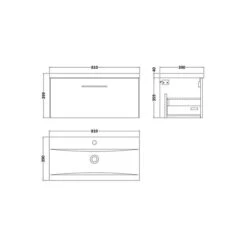 Arno Wall Mounted 1 Drawer Vanity Unit With Basin -Furniture Store 30910326 alt09
