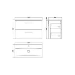 Arno Wall Mounted 2 Drawer Vanity Unit With Basin 32 Arno Wall Mounted 2 Drawer Vanity Unit With Basin -Furniture Store 30910329 alt09