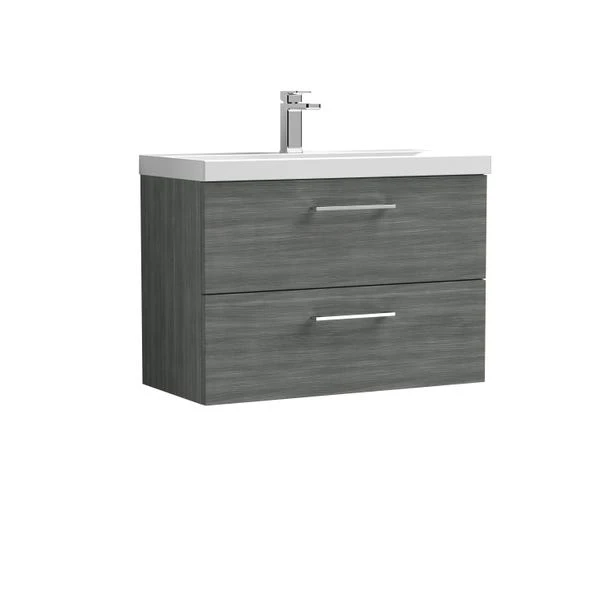 Arno Wall Mounted 2 Drawer Vanity Unit With Basin 5 Arno Wall Mounted 2 Drawer Vanity Unit With Basin - Image 5
