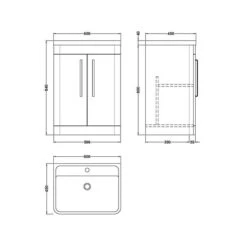 Parade Floor Standing 2 Door Vanity Unit With Polymarble Basin -Furniture Store 30910344 alt09