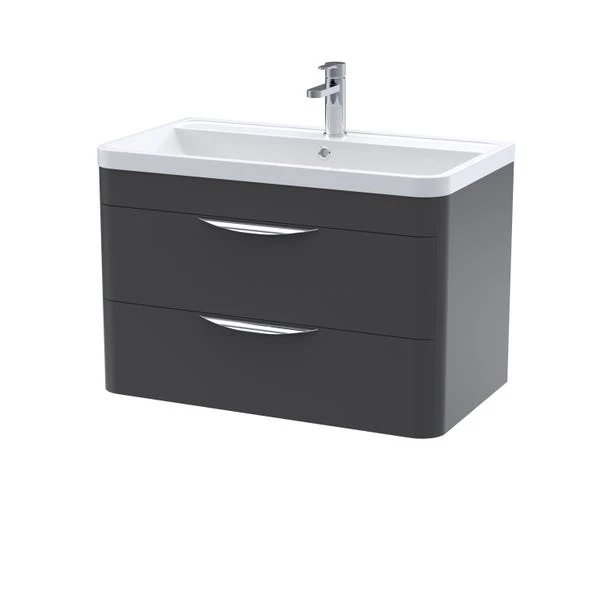 Parade Wall Mounted 2 Drawer Vanity Unit With Ceramic Basin 1 Parade Wall Mounted 2 Drawer Vanity Unit With Ceramic Basin