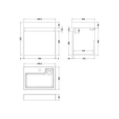 Merit 1 Door Wall Mounted Vanity Unit With Basin -Furniture Store 30910392 alt09