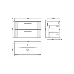 Deco Wall Mounted 2 Drawer Vanity Unit With Basin -Furniture Store 30910425 alt09