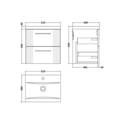 Deco Wall Mounted 2 Drawer Vanity Unit With Basin -Furniture Store 30910438 alt09