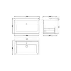 Classique Wall Mounted 1 Drawer Vanity Unit With Ceramic Basin -Furniture Store 30910484 alt09