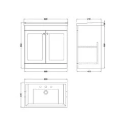 Classique Floor Standing 2 Door Vanity Unit With Ceramic Basin -Furniture Store 30910526 alt09