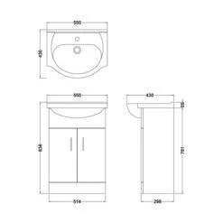 Mayford 2 Door Vanity Unit With Round Basin -Furniture Store 30910531 alt09