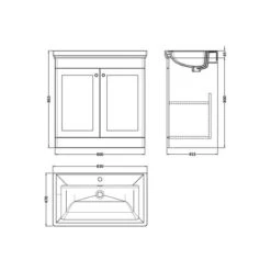 Classique Floor Standing 2 Door Vanity Unit With Basin 26 Classique Floor Standing 2 Door Vanity Unit With Basin -Furniture Store 30910602 alt09