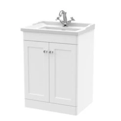 Classique Floor Standing 2 Door Vanity Unit With Ceramic Basin -Furniture Store 30910603