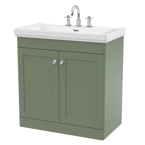 Classique Floor Standing 2 Door Vanity Unit With Basin 3 Classique Floor Standing 2 Door Vanity Unit With Basin - Image 3