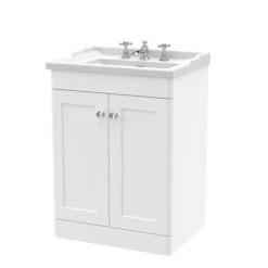 Classique Floor Standing 2 Door Vanity Unit With Ceramic Basin -Furniture Store 30910615