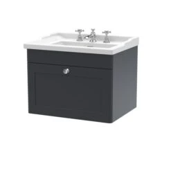 Classique Wall Mounted 1 Drawer Vanity Unit With Ceramic Basin -Furniture Store 30910617