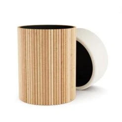 Amari Fluted Wooden Storage Footstool With Natural Flatweave Top -Furniture Store 30910750 alt07