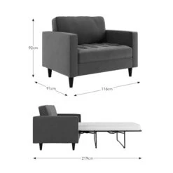 Zoe Velvet Snuggle Single Sofa Bed -Furniture Store 30910971 alt09