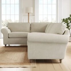 Flori Tonal Plush Chenille Corner Sofa -Furniture Store 30911137 alt01