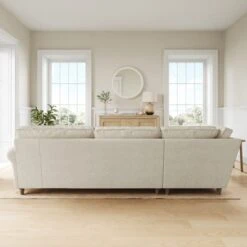 Flori Tonal Plush Chenille Corner Sofa -Furniture Store 30911137 alt02