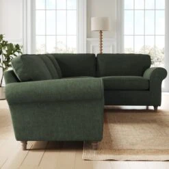 Flori Tonal Plush Chenille Corner Sofa -Furniture Store 30911146 alt01