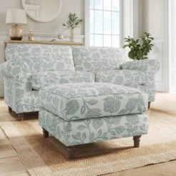 Flori Woven Floral Fabric Footstool 27 Flori Woven Floral Fabric Footstool -Furniture Store 30911184