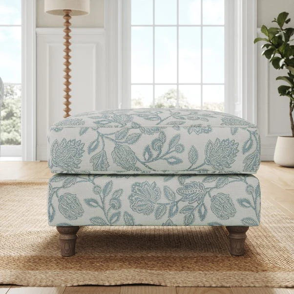 Flori Woven Floral Fabric Footstool 11 Flori Woven Floral Fabric Footstool - Image 11