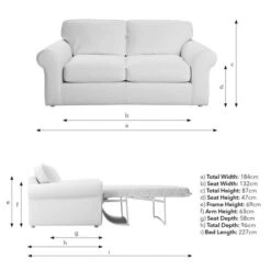 Flori Soft Chenille 2 Seater Sofa Bed -Furniture Store 30911253 alt09