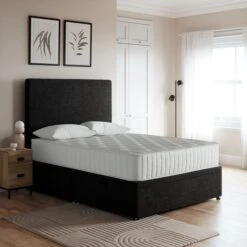 Luxury Side Ottoman Bed Frame, Teddy Fabric -Furniture Store 30911689