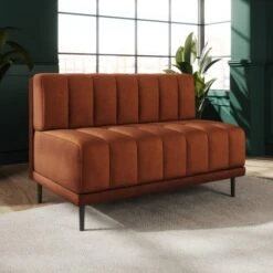 Amali Long Dining Bench, Matte Plush Velvet -Furniture Store 30912451 alt01