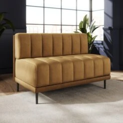 Amali Long Dining Bench, Matte Plush Velvet -Furniture Store 30912452 alt01