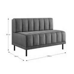 Amali Long Dining Bench, Matte Plush Velvet -Furniture Store 30912452 alt09