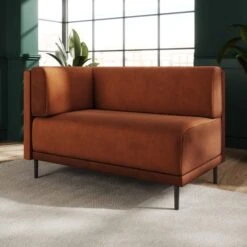 Mae Corner Dining Bench, Matte Plush Velvet -Furniture Store 30912508 alt01