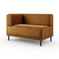 Mae Corner Dining Bench, Matte Plush Velvet -Furniture Store 30912509 alt05