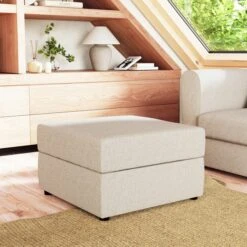 Square Soft Texture Storage Footstool -Furniture Store 30914145
