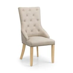 Loire Set Of 2 Button Back Dining Chairs, Linen -Furniture Store 30914227 alt03
