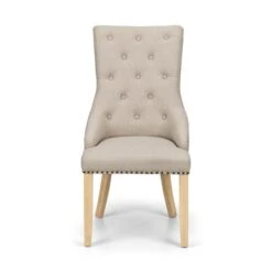 Loire Set Of 2 Button Back Dining Chairs, Linen -Furniture Store 30914227 alt04