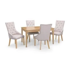 Loire Set Of 2 Button Back Dining Chairs, Linen -Furniture Store 30914227 alt05