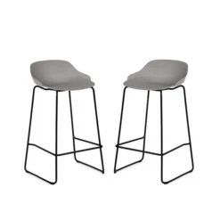 Rocco Set Of 2 Bar Stools, Metal -Furniture Store 30914255 alt02