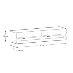 Delta 150cm Floating Wall TV Unit With LEDs For TVs Up To 65" -Furniture Store 30915311 alt09