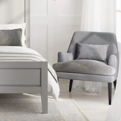 Montana Linen Blend And Shearling Accent Chair