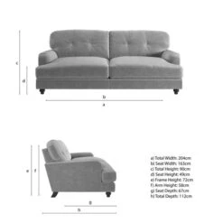 Martha Vintage Velvet 3 Seater Sofa -Furniture Store 30917769 alt09