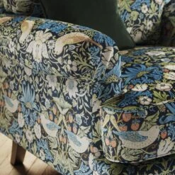 Jolene William Morris Strawberry Thief Print Velvet Snuggle Chair -Furniture Store 30917901 alt03