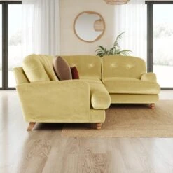 Martha Vintage Velvet Full Corner Sofa -Furniture Store 30917935 alt01