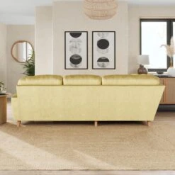 Martha Vintage Velvet Full Corner Sofa -Furniture Store 30917936 alt02