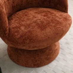 Tulip Chenille Curved Swivel Accent Chair -Furniture Store 30918803 alt01