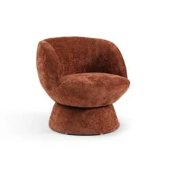 Tulip Chenille Curved Swivel Accent Chair -Furniture Store 30918803 alt04