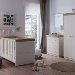 Little Acorns Burlington Cot Bed And 3 Drawer Chest Nursery Set -Furniture Store 30919389 alt02