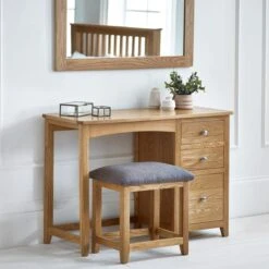 Jenkins Single Dressing Table And Stool, Oak