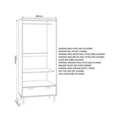 Barker Double Wardrobe, Oak Effect -Furniture Store 30921456 alt09